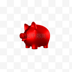 卡通动物插画猪图片_红色的金猪免抠图