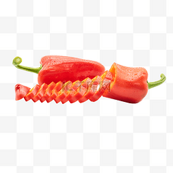 红色菜椒辣椒切片