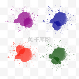 水彩笔刷泼墨水彩