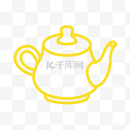 茶具元素图片_黄色的茶具免抠图