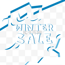 winter sale 深蓝色冬天冰块卡片