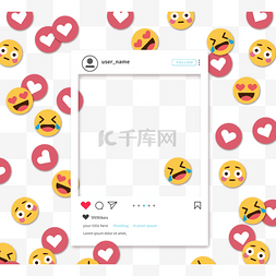 社交分享点赞图片_可爱简约社交图标instagram照片边框