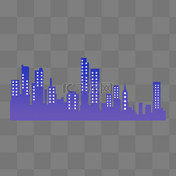 紫色城市剪影