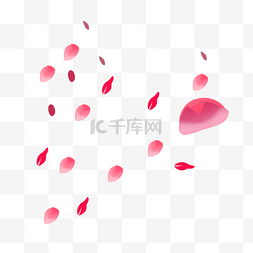 飞舞的纸片图片_漂浮的红色花瓣樱花