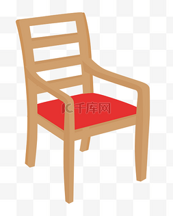 紧握扶手图片_红色坐垫椅子插画
