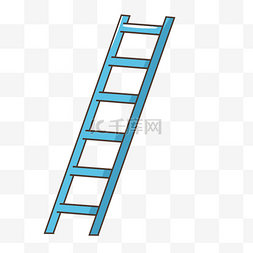 踩着梯子的人图片_维修工具梯子