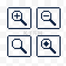 可爱放大镜图片_像素风格商用小图标