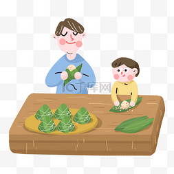 端午节习俗包粽子图片_端午节粽子家人一起包粽子