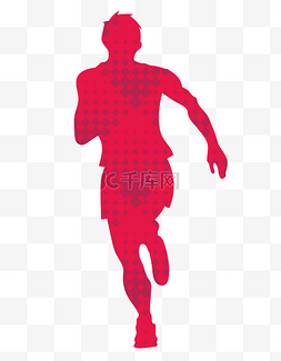 红色健身跑步人