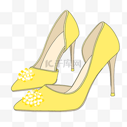 女鞋高跟鞋图片_黄色高跟鞋