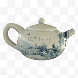 青花茶壶