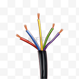 电线电缆手绘图片_输电线电缆线头