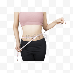 减肥女人图片_用皮尺量腰围的女人