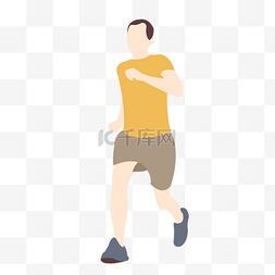 手绘跑步的人图片_扁平风矢量跑步的人