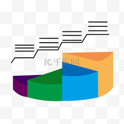 蓝色立体不规则图形图片_立体数据PPT统计图