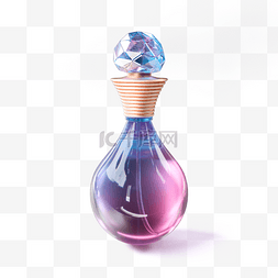 奢华香水瓶图片_蓝紫渐变香水瓶