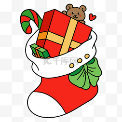 圣诞小礼物盒图片_圣诞可爱礼物袜子