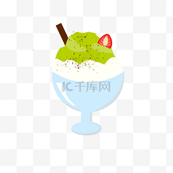 冰淇淋草莓图片_草莓抹茶冰淇淋