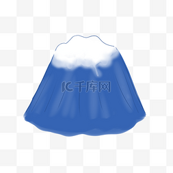 地标日本图片_日本蓝色富士山插画