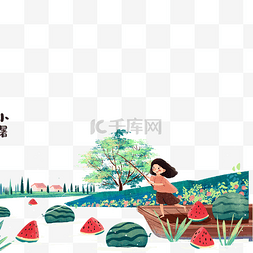 炎炎夏日清凉来袭图片_夏日小暑湖边小船风景