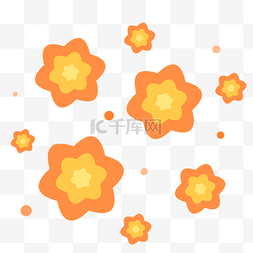 合成花卉图片_黄色扁平风格花卉