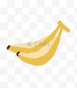 两根香蕉图片_黄色香蕉卡通插画