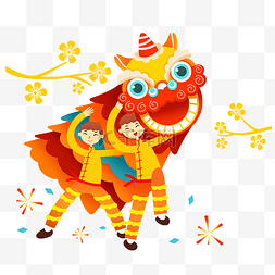 春节习俗舞狮