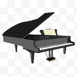 一架黑色高档钢琴