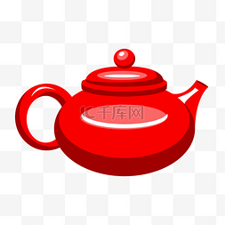 一个红色茶壶