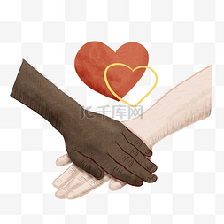 爱心和平图片_种族歧视手握手爱心