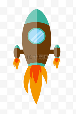 棕色的火箭装饰插画