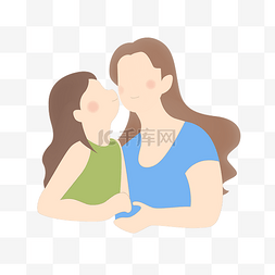 妇女节亲吻母亲脸颊的小女孩