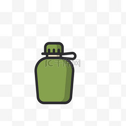 装水的瓶子卡通图片_卡通绿色容器免抠图