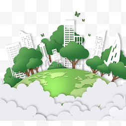 循环循环地球图片_绿色质感环保大树元素