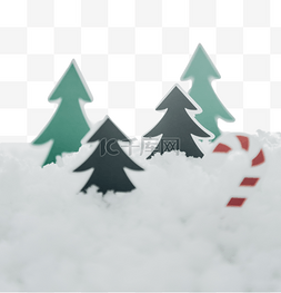 圣诞节雪地圣诞树