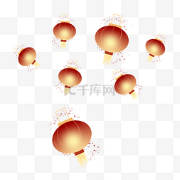 中国画素描图片_中秋庆典灯笼漂浮元素装饰