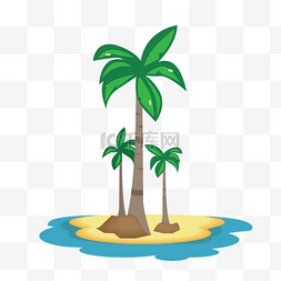 海滩边椰子树