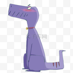紫色卡通小恐龙插图