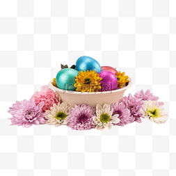 复活节鲜花彩蛋图片_鲜花和复活节彩蛋