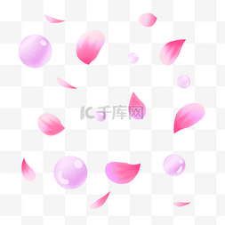 几颗珍珠图片_粉色花瓣珍珠海报背景