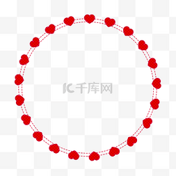红色圆形红色边框图片_爱心圆形边框4