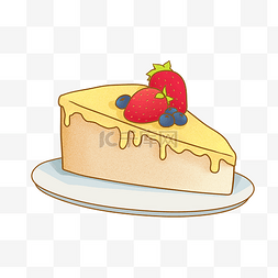 食物甜品装饰图片_奶油慕斯蛋糕美食插画