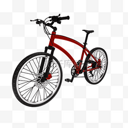 双人的自行车图片_山地车红色自行车骑行工具脚蹬自