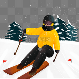 冬季雪道图片_卡通滑雪道