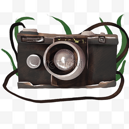 手绘复古的照相机世界照相机日