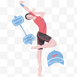 体操女孩图片_体操女孩和帽子插画