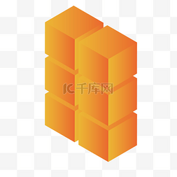 橙色创意立方体元素