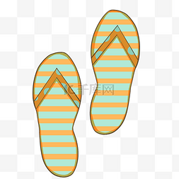 橘色拖鞋图片_条纹拖鞋沙滩鞋