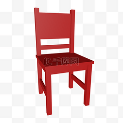 凳子插画图片_红色木质凳子插画