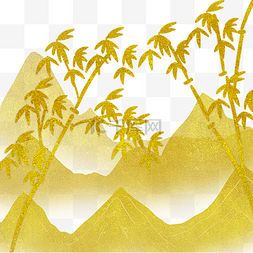 金色竹林山水